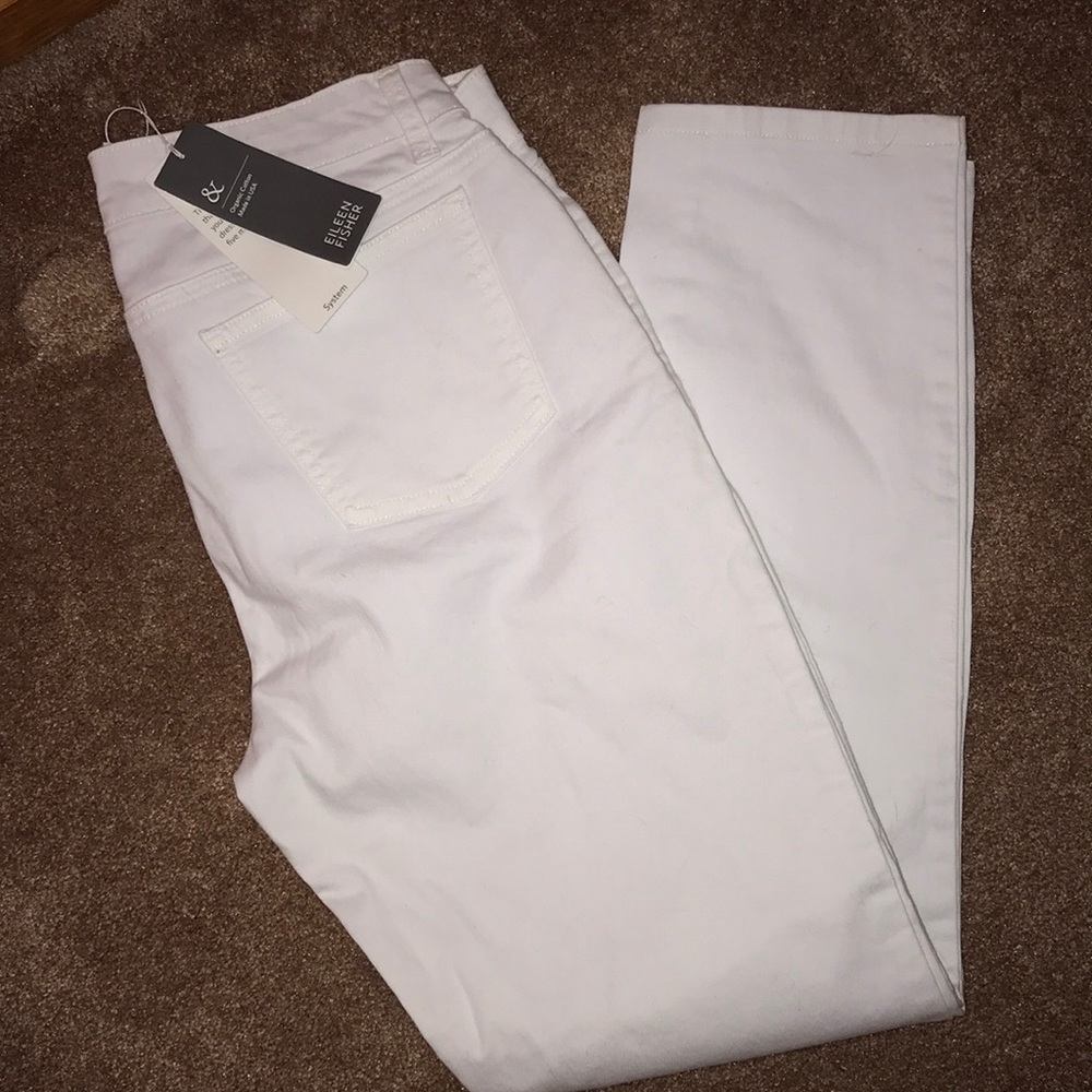 Eileen Fisher, size 8P, tags still on, jeans.
